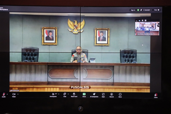 Polres Kotim Mengikuti Vidio Conference, Wakil Astama Ops Polri Pimpin Kesiapan Menghadapi Bencana Polres Kotim