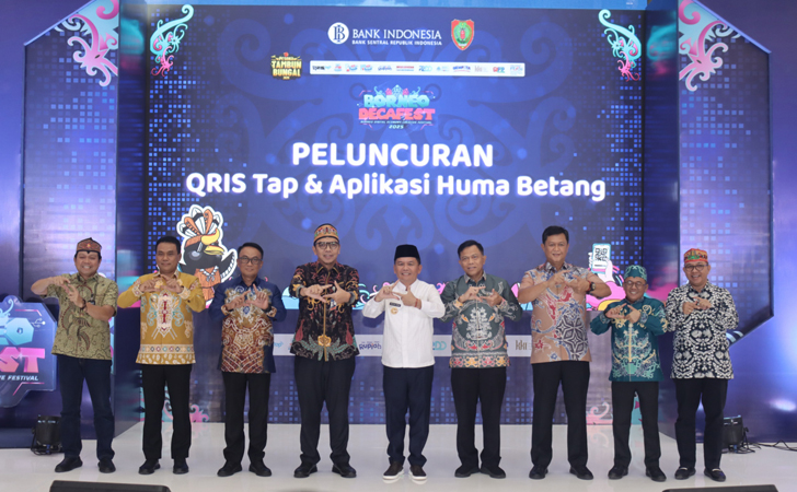 Kapolda Kalteng Hadiri Peluncuran QRIS Tap dan Aplikasi Huma Betang Borneo Kapolda Kalteng