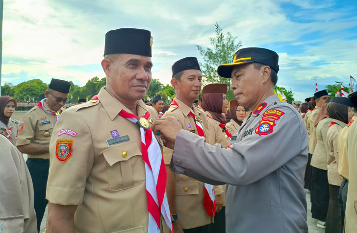 Polres Kotim Mengikuti Pembukaan Kemah Besar Pramuka di Ujung Pandaran Polres Kotim